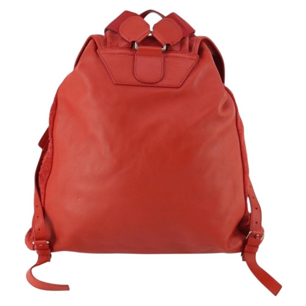 BALENCIAGA Backpack Suede Red Silver Auth bs29626 - Picture 2 of 16